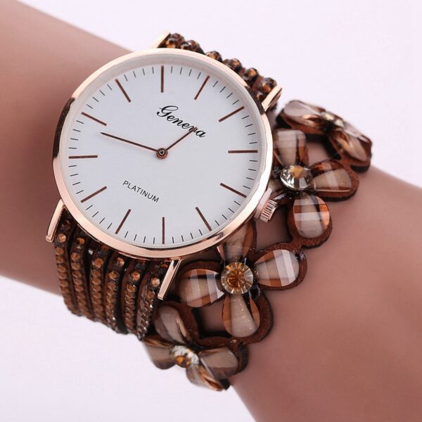 Fashion Geneva Flowers Watches Women Dress Elegant Quartz Bracelet Ladies Watch Crystal Diamond Wrist Watch Gift Reloj Mujer - Image 7
