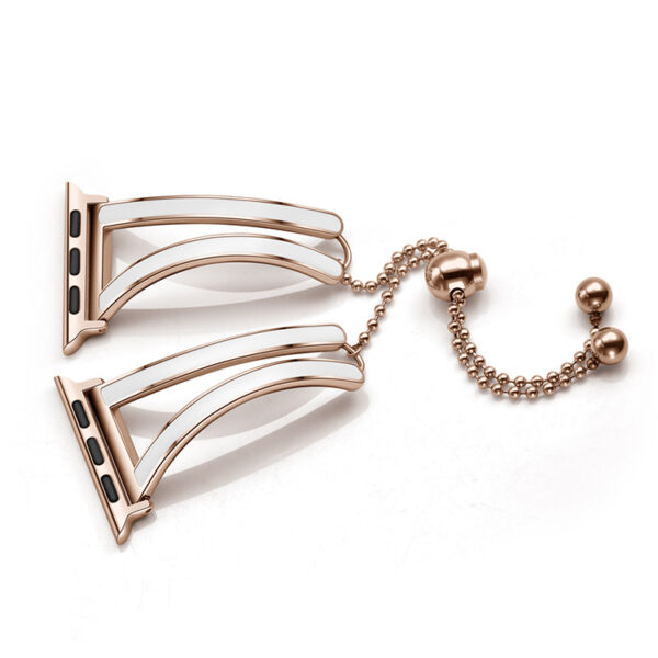 Suitable For Apple Watch Strap Female Rose Gold Stainless Steel - Image 6