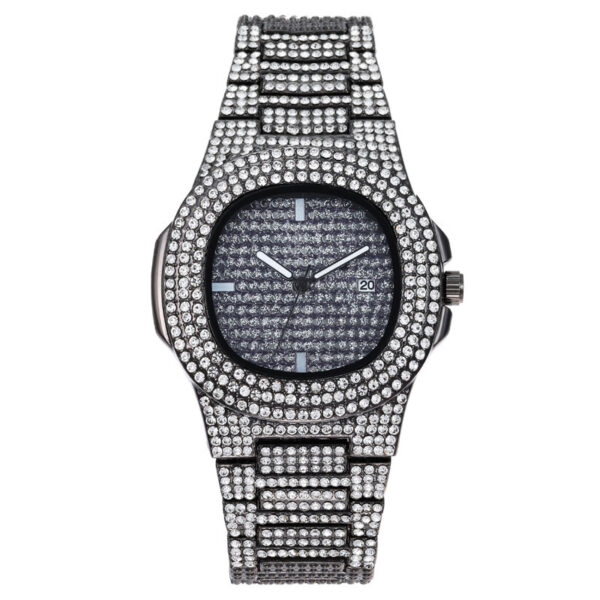 Mens Watches Luxury Brand Fashion Diamond Date Quartz Watch - Image 9