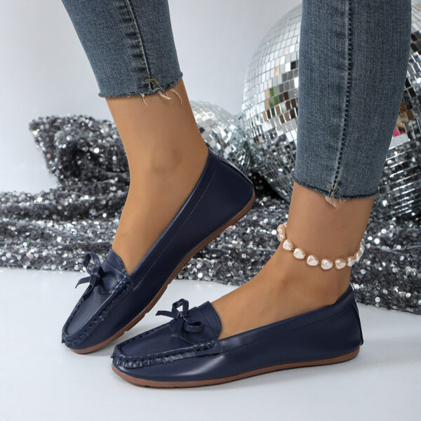 Casual Bowknot Flat Shoes Fashion Comfortable Soft-soled Loafers Slip-on Cozy Shoes Women - Image 2