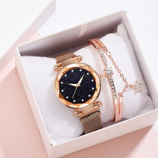 Luxury Women Watches Bracelet Set Fashion Elegant Magnet Buckle Ladies Starry Sky Watch Set Relogio - Image 8
