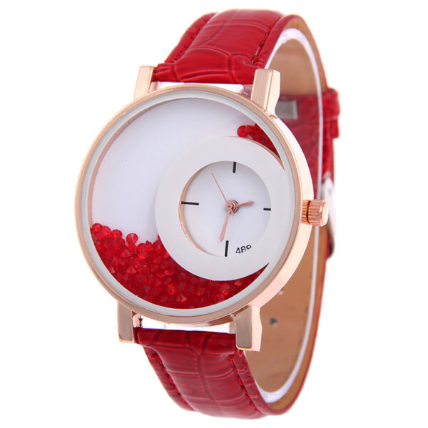 Amazon Explosion Brand, Europe And America Hot Fashion Quartz Watches 489 Full Drilling Quicksand Female Watches Female - Image 4