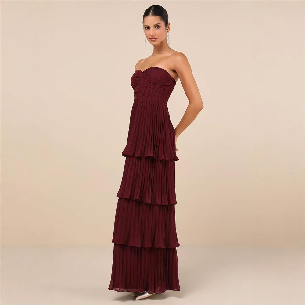 Women’s Pleated Tube Top Cake Pleated Dress