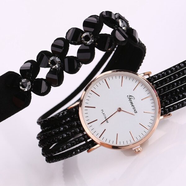 Fashion Geneva Flowers Watches Women Dress Elegant Quartz Bracelet Ladies Watch Crystal Diamond Wrist Watch Gift Reloj Mujer - Image 4