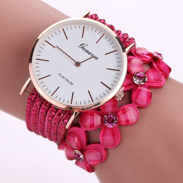 Fashion Geneva Flowers Watches Women Dress Elegant Quartz Bracelet Ladies Watch Crystal Diamond Wrist Watch Gift Reloj Mujer - Image 3