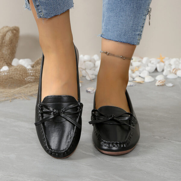 Casual Bowknot Flat Shoes Fashion Comfortable Soft-soled Loafers Slip-on Cozy Shoes Women - Image 4