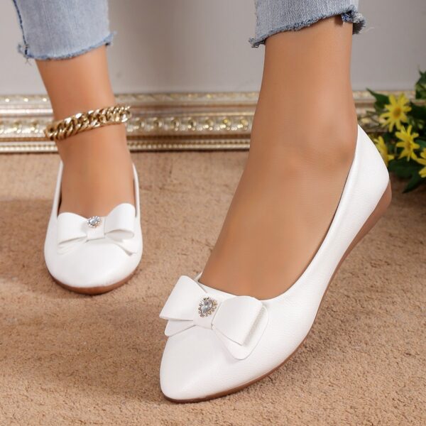 Bowknot Flats Shoes Fashion Casual Pointed Toe Loafers For Women Lazy Shoes - Image 2
