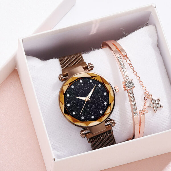 Luxury Women Watches Bracelet Set Fashion Elegant Magnet Buckle Ladies Starry Sky Watch Set Relogio - Image 7
