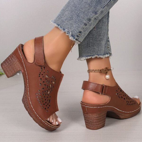 Women's Wedge Thick Bottom Velcro Sandals - Image 5