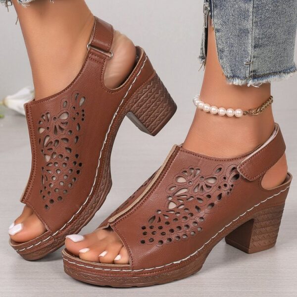 Women's Wedge Thick Bottom Velcro Sandals - Image 4