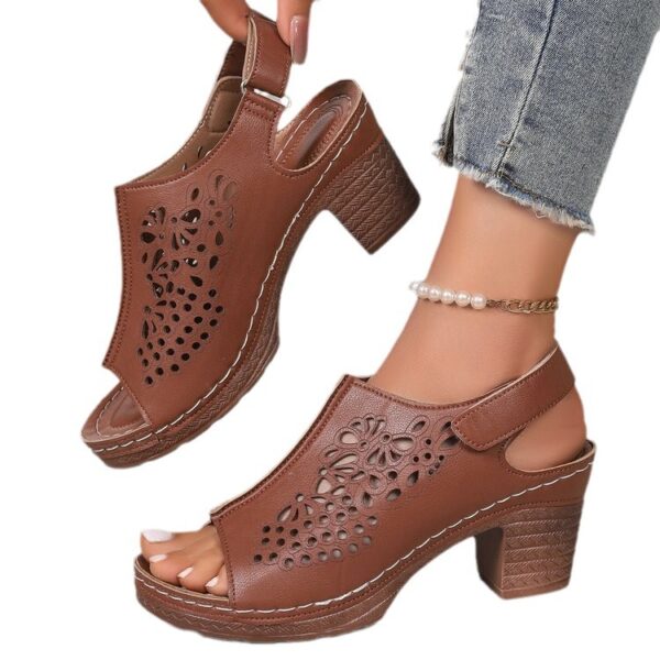 Women's Wedge Thick Bottom Velcro Sandals - Image 2