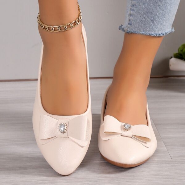 Bowknot Flats Shoes Fashion Casual Pointed Toe Loafers For Women Lazy Shoes - Image 5