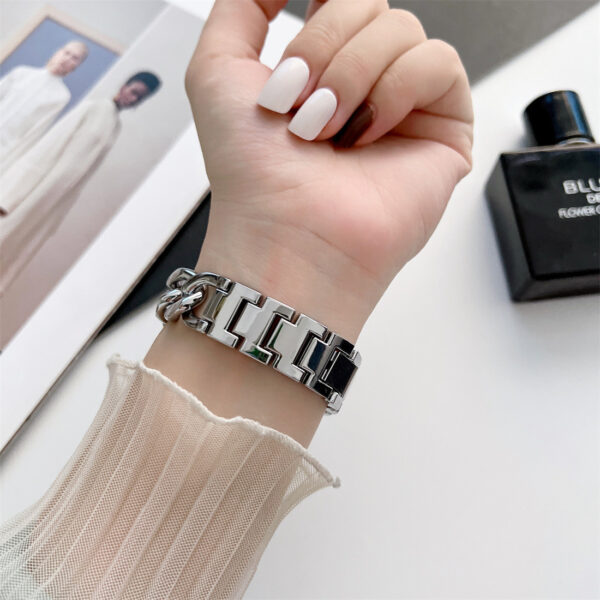 Smart Watch Wristband Single Row Denim Chain Metal - Image 3