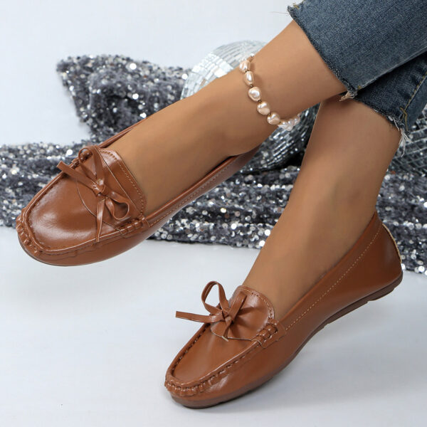 Casual Bowknot Flat Shoes Fashion Comfortable Soft-soled Loafers Slip-on Cozy Shoes Women - Image 3